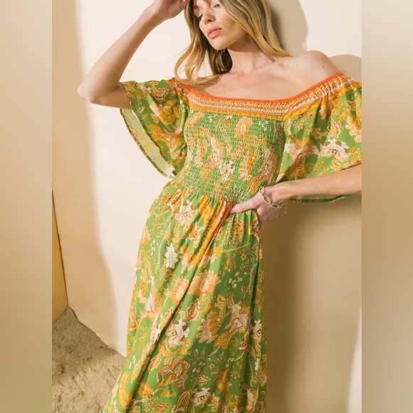 Flying Tomato Bohemian Off the Shoulder Maxi Dress - Picture 4 of 5